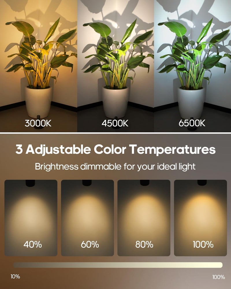 GOODEA Spotlights Indoor with Remote, 3000mAh Rechargeable Battery Plant Spotlight Indoor, Wireless Uplighting with 3 Colors & Dimmable, LED Picture Light for Painting, Artwork Accent Lighting(2 Pack) - Image 2
